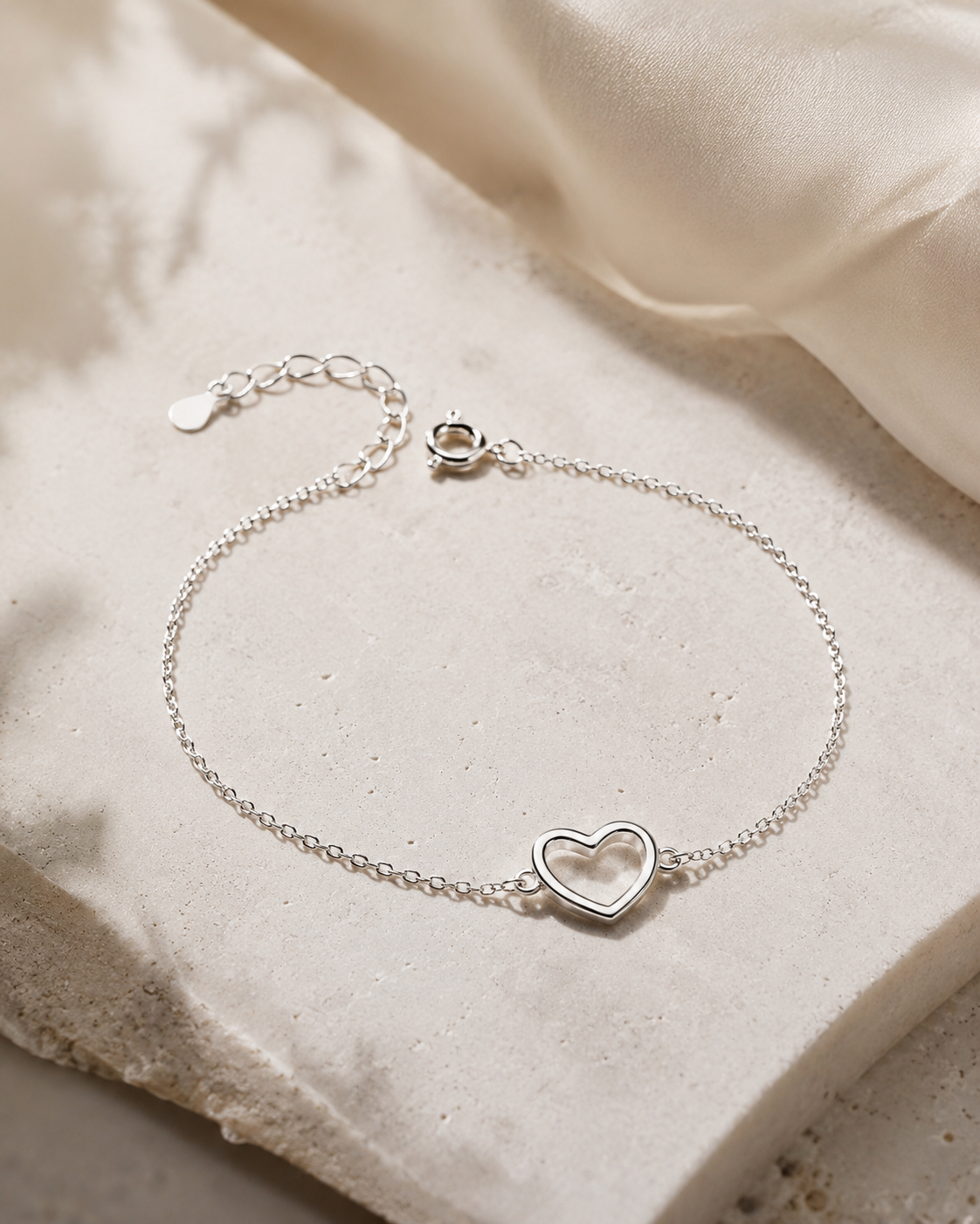 Savanna Open Heart Sterling Silver Bracelet