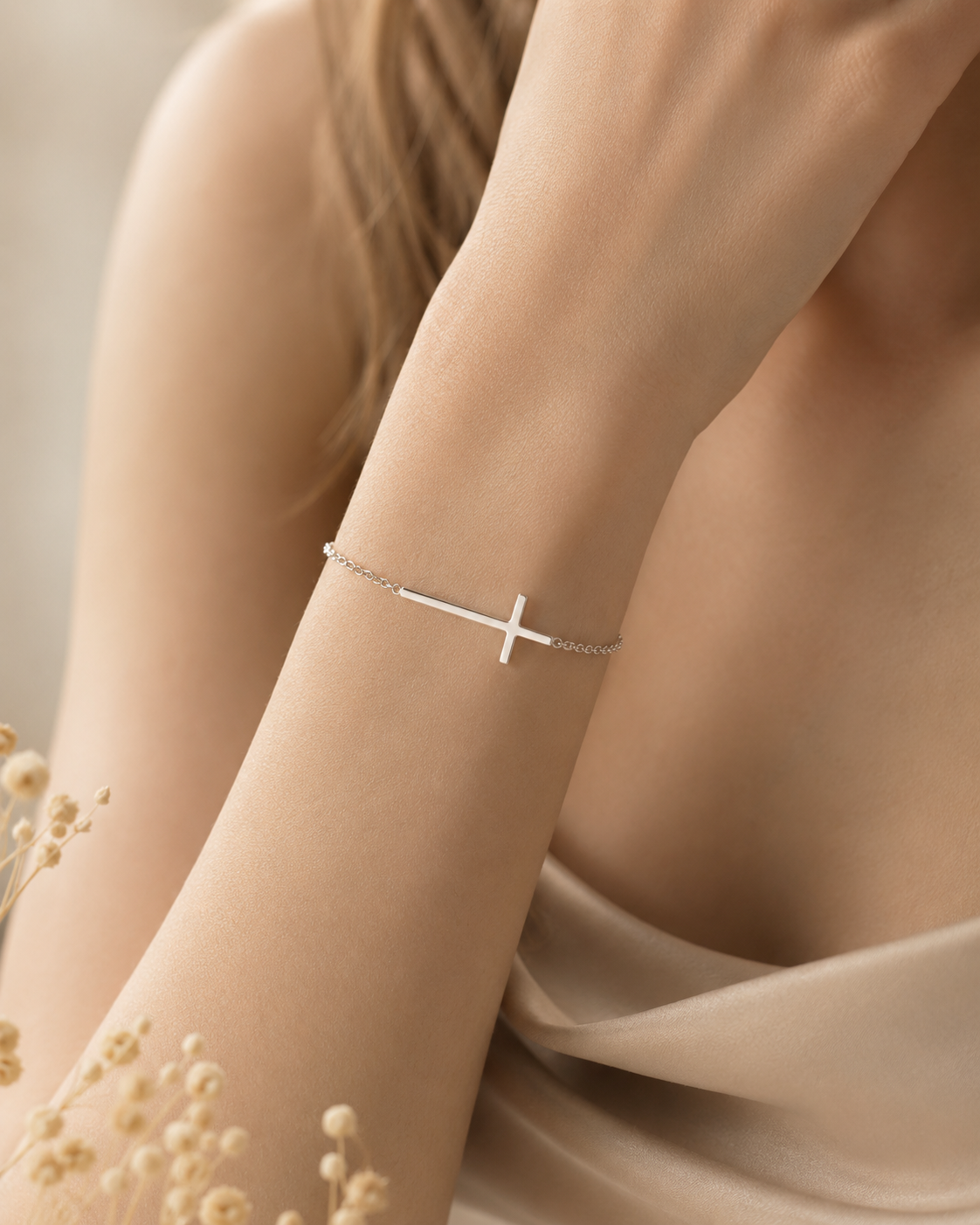 Dainty Silver Faith Bracelet