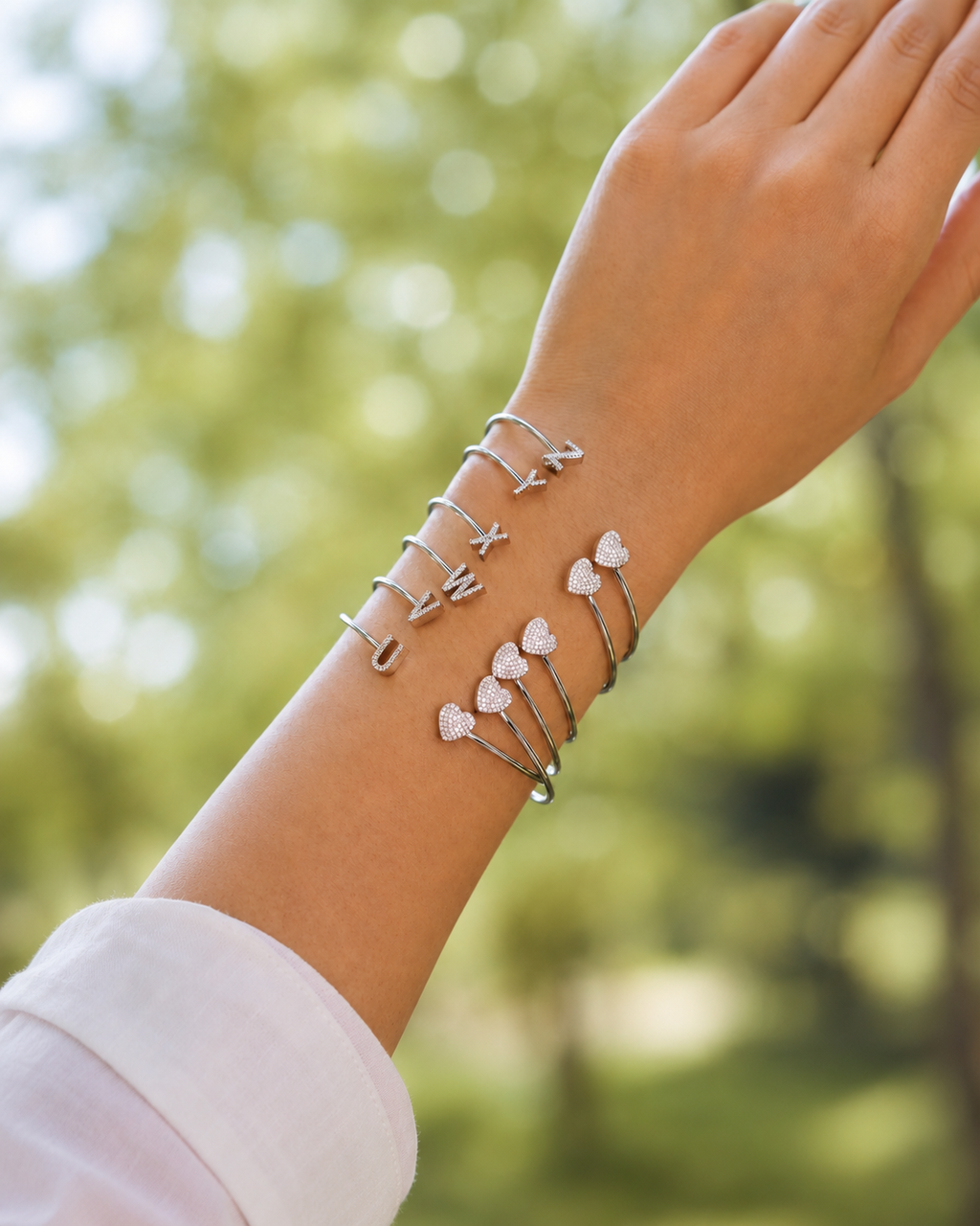 Savanna Initial Heart Cuff Bracelet