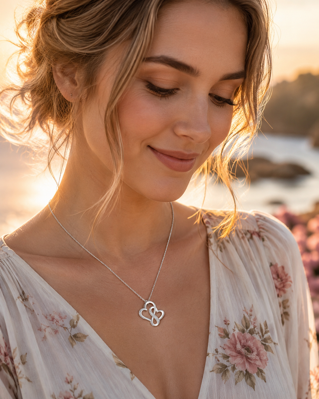 Savanna Infinite Hearts Sterling Silver Necklace