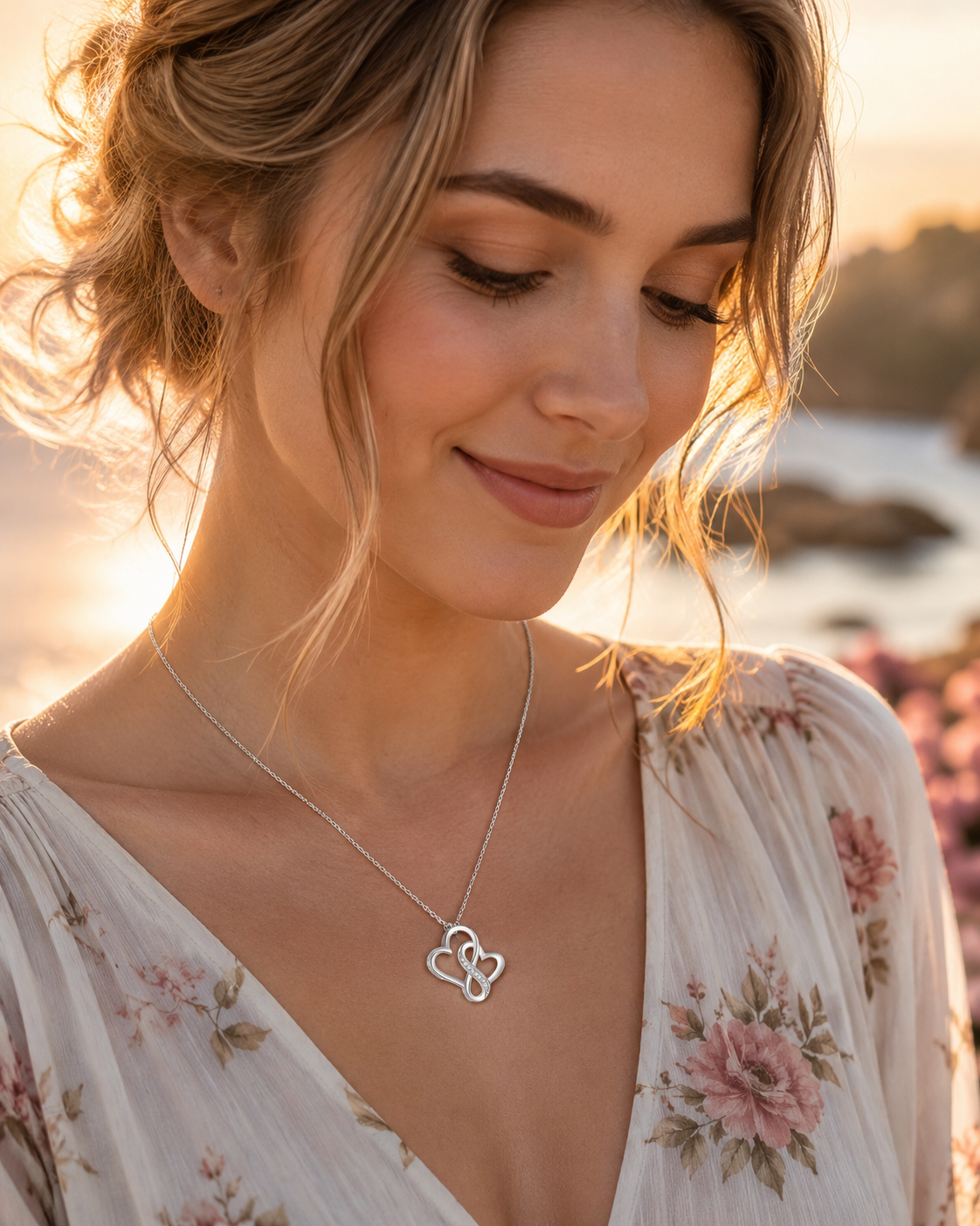 Savanna Infinite Hearts Sterling Silver Necklace