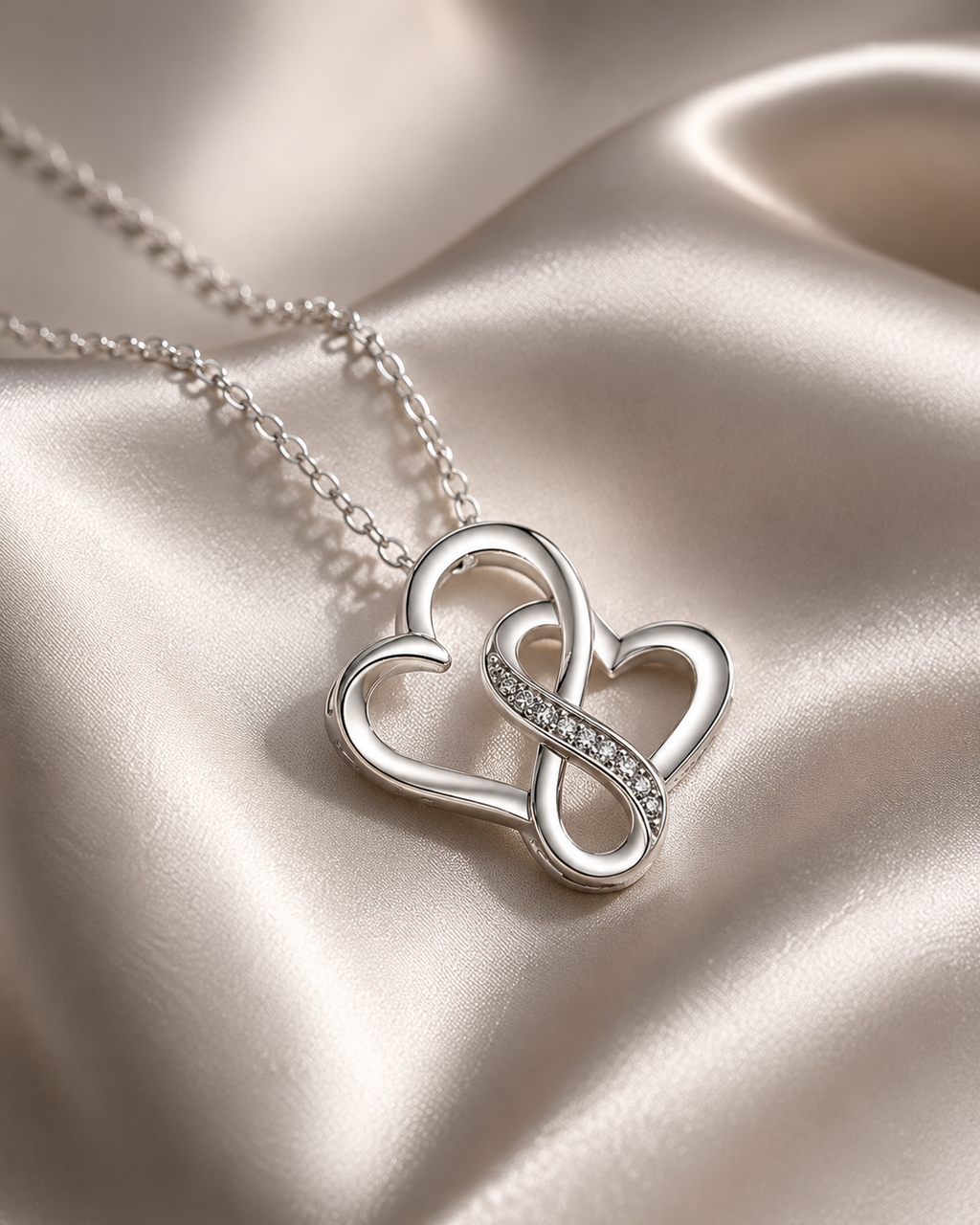 Savanna Infinite Hearts Sterling Silver Necklace