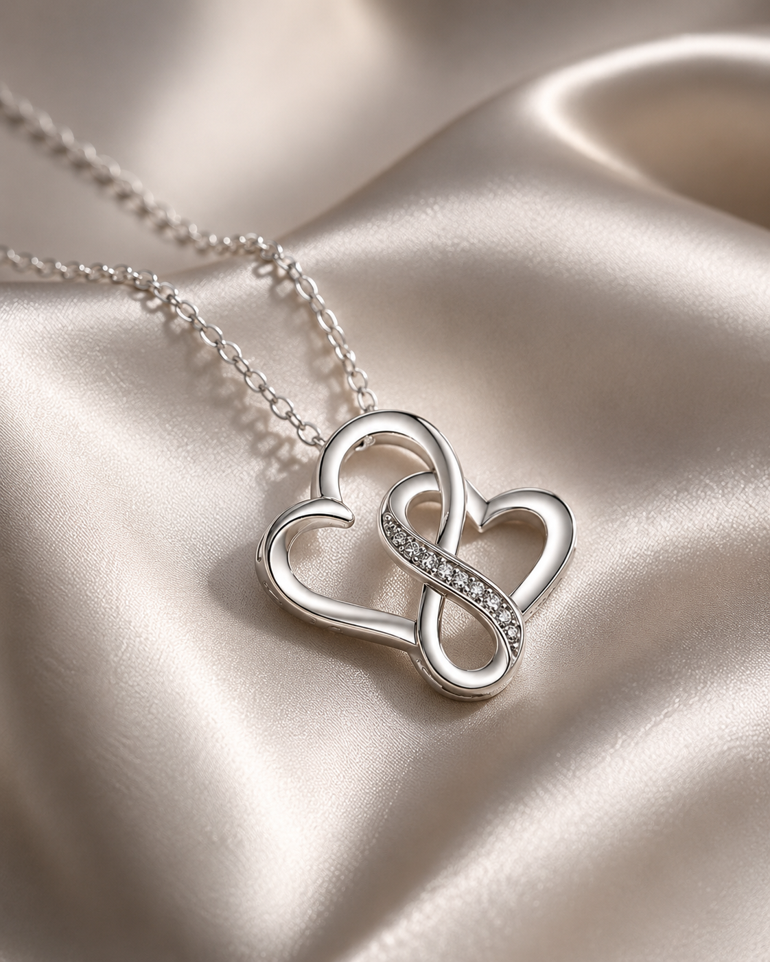 Savanna Infinite Hearts Sterling Silver Necklace