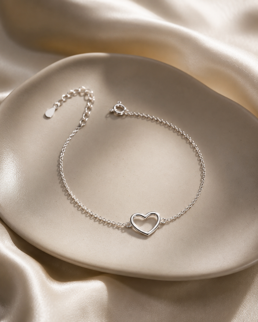 Savanna Open Heart Sterling Silver Bracelet