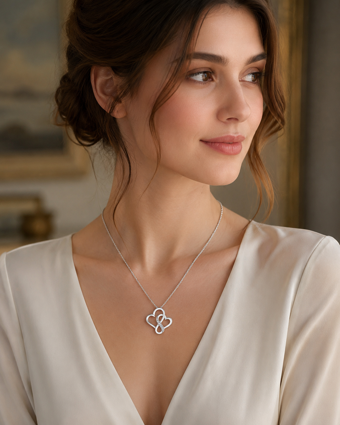 Savanna Infinite Hearts Sterling Silver Necklace